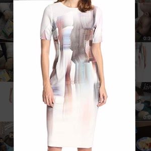 Elie Tahari Carla Marble print scuba dress